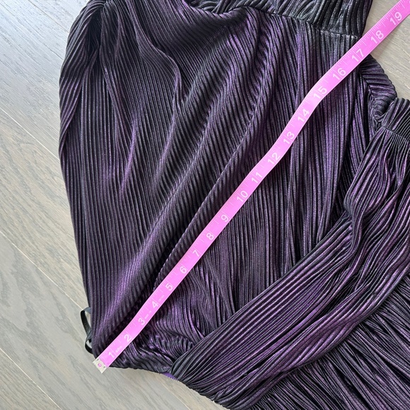 Bronx and Banco Purple Metallic One Shoulder Florence Maxi Dress Gown - XL - Picture 11 of 13